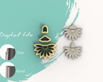 Flower 66 Polymer Clay Cutter | Digital STL File | 5 Sizes  | 2 Cutter Versions