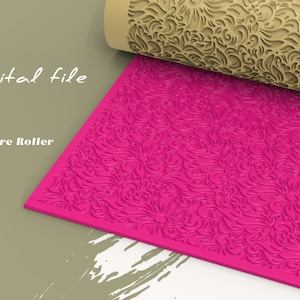 Bloemen C | Polymeer Klei Naadloze Textuur Roller | Digitaal STL-bestand