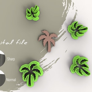 Palm Tree Polymer Clay Cutter | Digital STL File | 4 Sizes  | 2 Cutter Versions