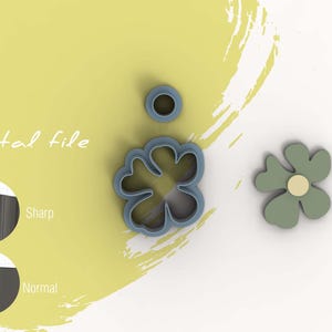 Matisse Blume 2 Frühling Polymer Clay Cutters | Digitale STL-Datei | 5 Größen | 2 Cutter Versionen