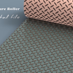 Può includere: Un file digitale per un rullo di texture con un motivo a rombi. Il rullo è rosa e il motivo è marrone. Il testo "Texture Roller Digital File" è visibile nell'immagine.
