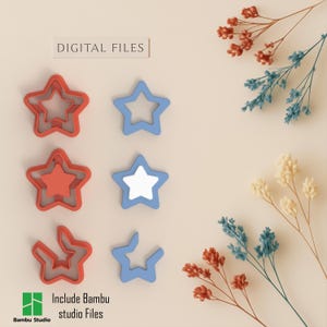 Stars 4th of July Polymer Clay Cutters | Digital STL File | 4 Sizes