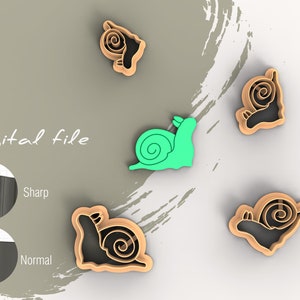 Snail Polymer Clay Cutter | Digital STL File | 4 Sizes  | 2 Cutter Versions