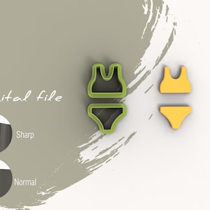 Swimwear 3 Polymer Clay Cutters | Digital STL File | 5 Sizes  | 2 Cutter Versions