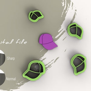 basketball Cap Polymer Clay Cutter | Digital STL File | 4 Sizes  | 2 Cutter Versions