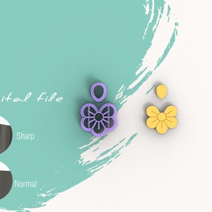 Flower 55 Polymer Clay Cutters | STL Digital File | 4 sizes | 2 Cutter Versions