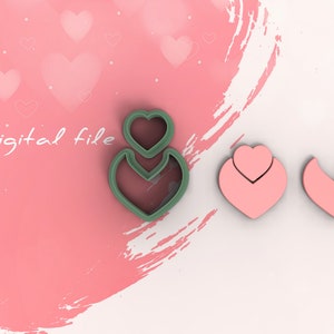 Valentine Combo 5 Polymer Clay Cutter | Digital STL File | 4 Sizes | 2 Cutter Versions