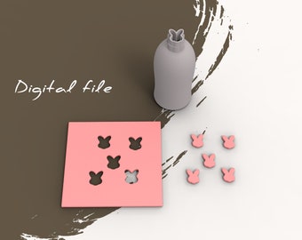 バニーマイクロクレイカッター、イースターバニーポリマークレイ