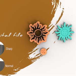 Sun 2 Polymer Clay Cutter | Digital STL File | 3 Sizes  | 2 Cutter Versions