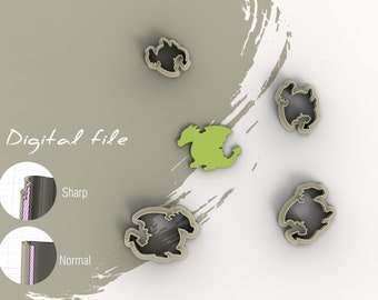 Dragon 3 Polymer Clay Cutters | Digital STL File | 4 Sizes | 2 Cutter Versions
