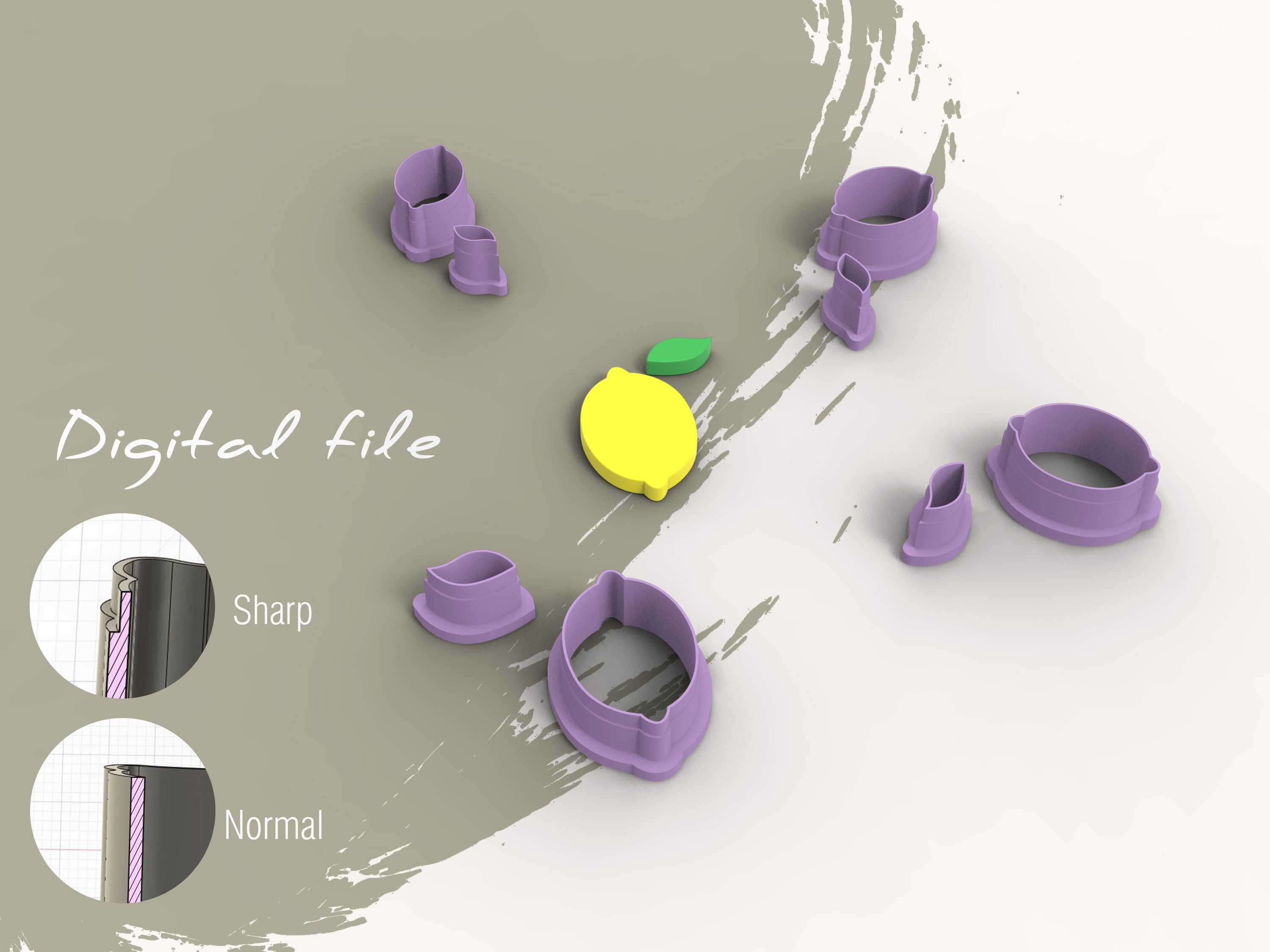 Lemon 2 Polymer Clay Cutter | Digital STL File | 5 Sizes | 2