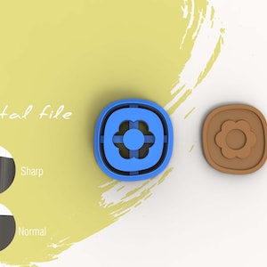 Boho Flower 4 Polymer Clay Cutters | Digital STL File | 5 Sizes  | 2 Cutter Versions