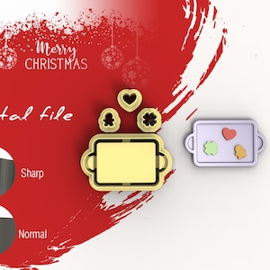 Cortadores de arcilla polimérica de bandeja de galletas vintage / Archivo STL digital / 5 tamaños / 2 versiones de cortador