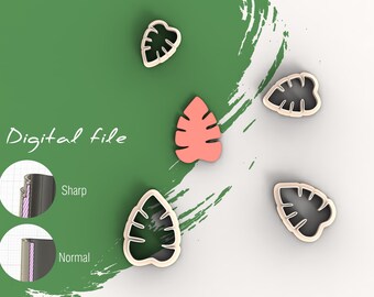 Monstera Leaf 3 Clay Cutter | Digital STL File | 4 Sizes | 2 Cutter Versions