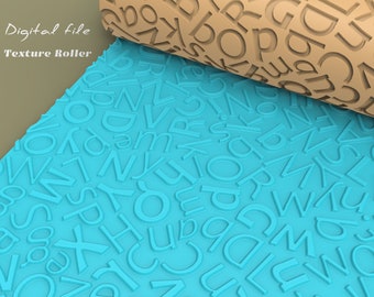 Letters | Polymer Clay Seamless Texture Roller | Digital STL File