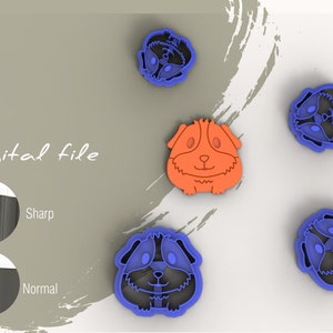 Guinea Pig Polymer Clay Cutter | Digital STL File | 4 Sizes  | 2 Cutter Versions