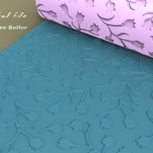 Bloemen G | Polymeer Klei Naadloze Textuur Roller | Digitaal STL-bestand