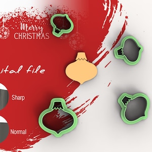 Ornament 4 Christmas Polymer Clay Cutters | Digital STL File | 4 Sizes  | 2 Cutter Versions