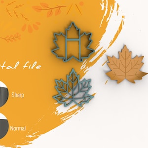 Schmuckstück Schale Ahornblatt Herbst Polymer Clay Cutter | Digitale STL-Datei | 4 Größen | 2 Cutter Versionen
