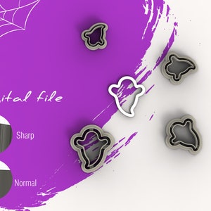 Dünne Geist Halloween Ausstechformen aus Polymer Clay | Digitale STL-Datei | | 5 Größen | 2 Cutter Versionen