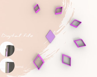 Rhombus Clay Cutter | Digital STL File | 7 Sizes | 2 Cutter Versions