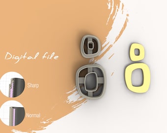 Biologische combinatie S | Uitsteekvormpjes polymeerklei | Digitaal STL-bestand | 4 maten | 2 snijversies