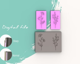 Flower 5 Polymer Clay Stamp | Digital STL File | 4 Sizes  | 2 Designs