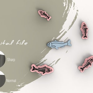 Taglierina per argilla polimerica pesce sardine / File STL digitale / 5 dimensioni / 2 versioni di taglierina