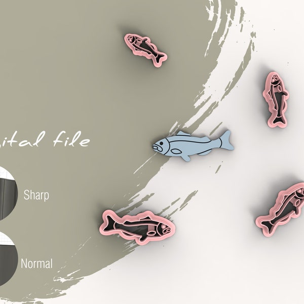 Sardines Fish Polymer Clay Cutter | Digital STL File | 5 Sizes  | 2 Cutter Versions