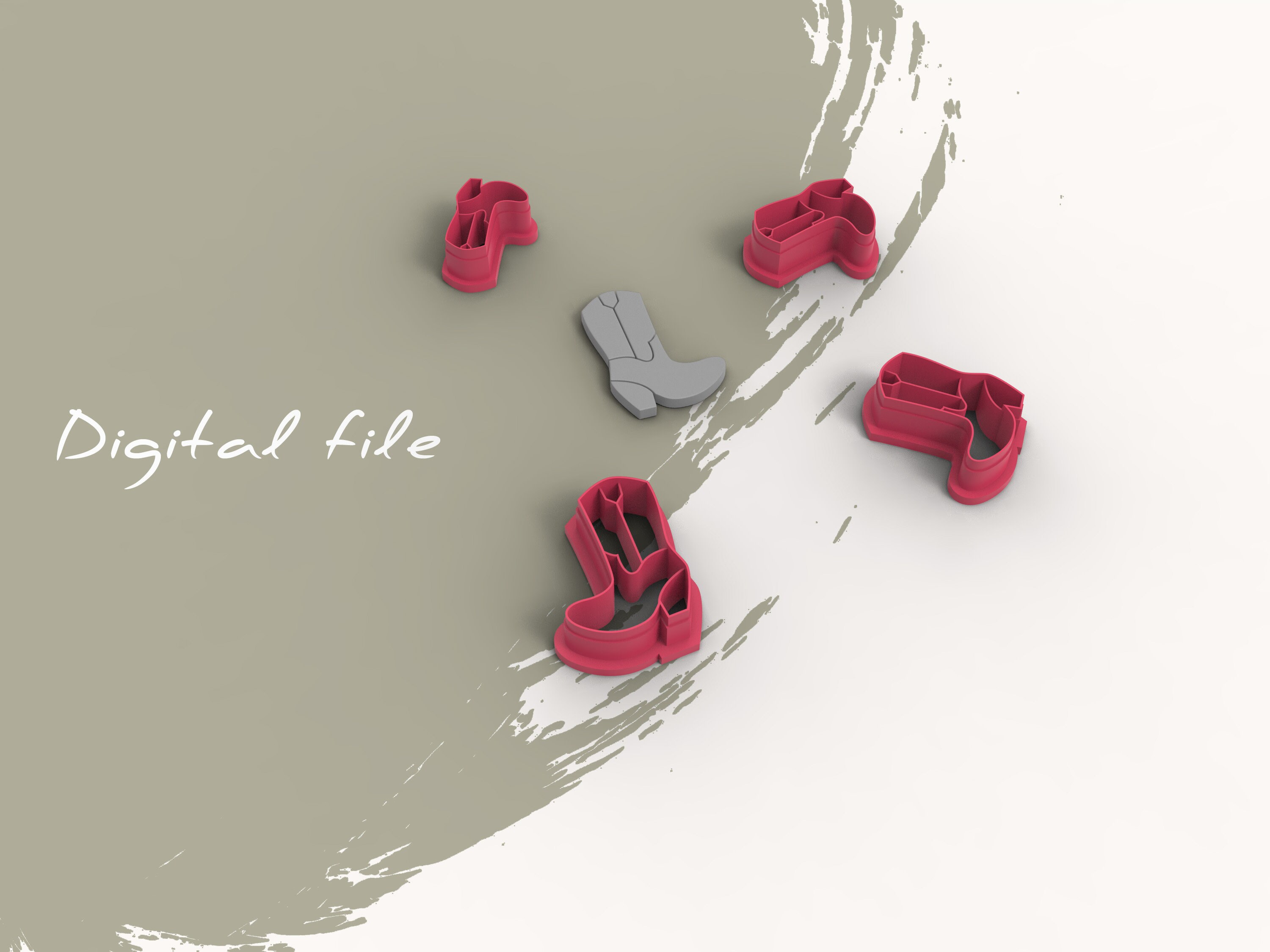 STL file Set of 4 Cowboy Boot Polymer Clay Cutters for Jewelry and Crafts  w/ Floral Option- Imprint, Western Boho Vibes 🤠・3D printable model to  download・Cults