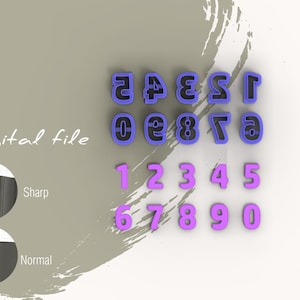 Könnte beinhalten: Eine digitale Datei mit Zahlenmustern. Die Zahlen sind in zwei Stilen gehalten: ein schwarzer Umriss mit blauem Innenraum und eine einfarbige rosa Farbe. Das Bild enthält auch den Text "Digital file".