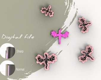 Dragon 2 Polymer Clay Cutters | Digital STL File | 4 Sizes | 2 Cutter Versions