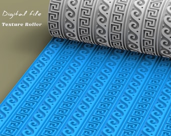 Ancient Greek 1 | Seamless Polymer Clay Texture Roller | Digital STL File