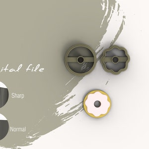 Donut 2 Polymer Clay Cutter | Digital STL File | 6 Sizes  | 2 Cutter Versions