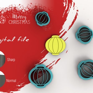 Chinese Lantern Christmas Polymer Clay Cutters | Digital STL File | 5 Sizes  | 2 Cutter Versions