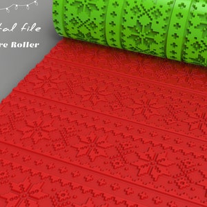Christmas 8 | Polymer Clay Seamless  Texture Roller | Digital STL File