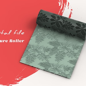 Summer Leaves 1 | Seamless Polymer Clay Texture Roller  | Digital STL File
