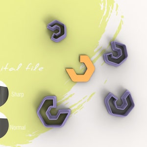 Geometric Hexagon Hoop Polymer Clay Cutter | Digital STL File | 4 Sizes | 2 Cutter Versions