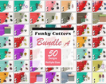 Clay Cutters Super Bundle – 50 Designs, Texture Rollers, Micro Cutters (Digital STL File)