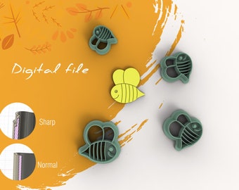 Bee Polymer Clay Cutter | STL Digital File | 4 sizes | 2 Cutter Versions