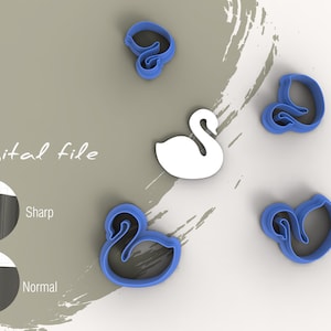 Swan 1 Polymer Clay Cutter | Digital STL File | 5 Sizes  | 2 Cutter Versions