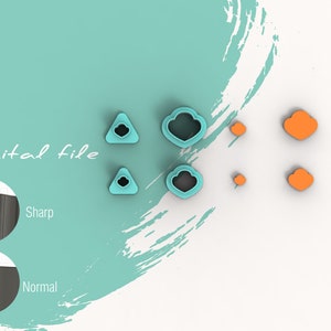 Petal 2 Micro and Stud Clay Cutters | Digital STL File | 4 sizes | 2 Cutter Versions