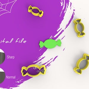 Halloween Candy Clay Cutter | Digital STL File | 5 Sizes | 2 Cutter Versions
