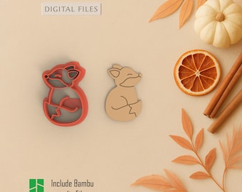 Fall Fox ポリマークレイカッター | デジタル STL ファイル | 5 サイズ