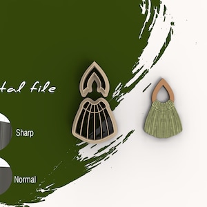 Peut inclure: Deux emportes-pièces imprimés en 3D, l'un en noir et l'autre en vert, en forme d'éventail japonais traditionnel. L'emporte-pièce noir est en deux parties, avec une partie supérieure séparée. Le texte "Fichier numérique" est visible sur l'image.