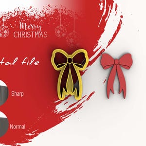 Row 4 julutstickare i polymerlera | Digital STL-fil | 5 storlekar | 2 utstickarversioner