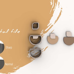 Sunset Sands Polymer Clay Cutters | Digital STL-fil | 5 storlekar | 2 versioner av cutters