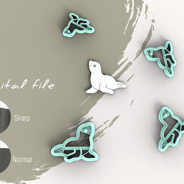 Seal Animal Polymer Clay Cutters | Digital STL File | 5 Sizes  | 2 Cutter Versions