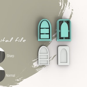 Bookshelf Set A Polymer Clay Cutter | Digital STL File | 4 Sizes  | 2 Cutter Versions