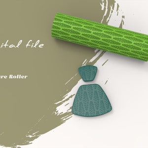 Boho Leaves | Seamless Polymer Clay Texture Roller | Digital STL File